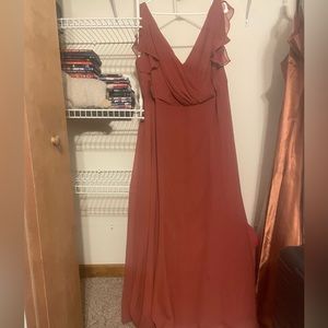 Bridesmaid dress- chiffon, cinnamon color